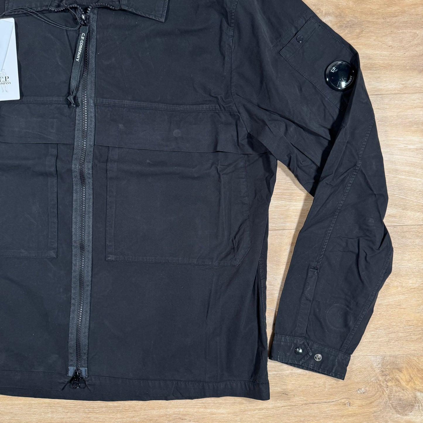 C.P. Company Gabardine Utility Lens Overshirt in Black