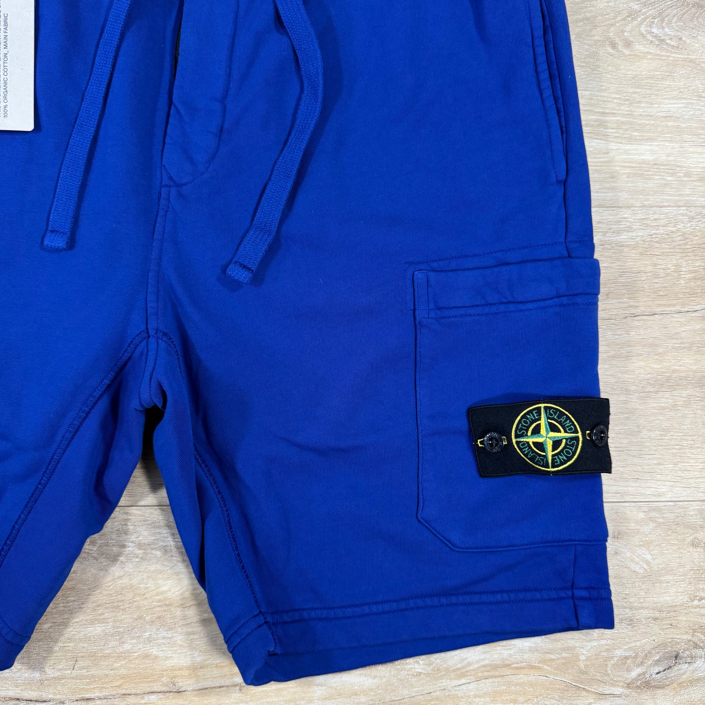 Stone Island Organic Cotton Fleece Shorts in Bright Blue