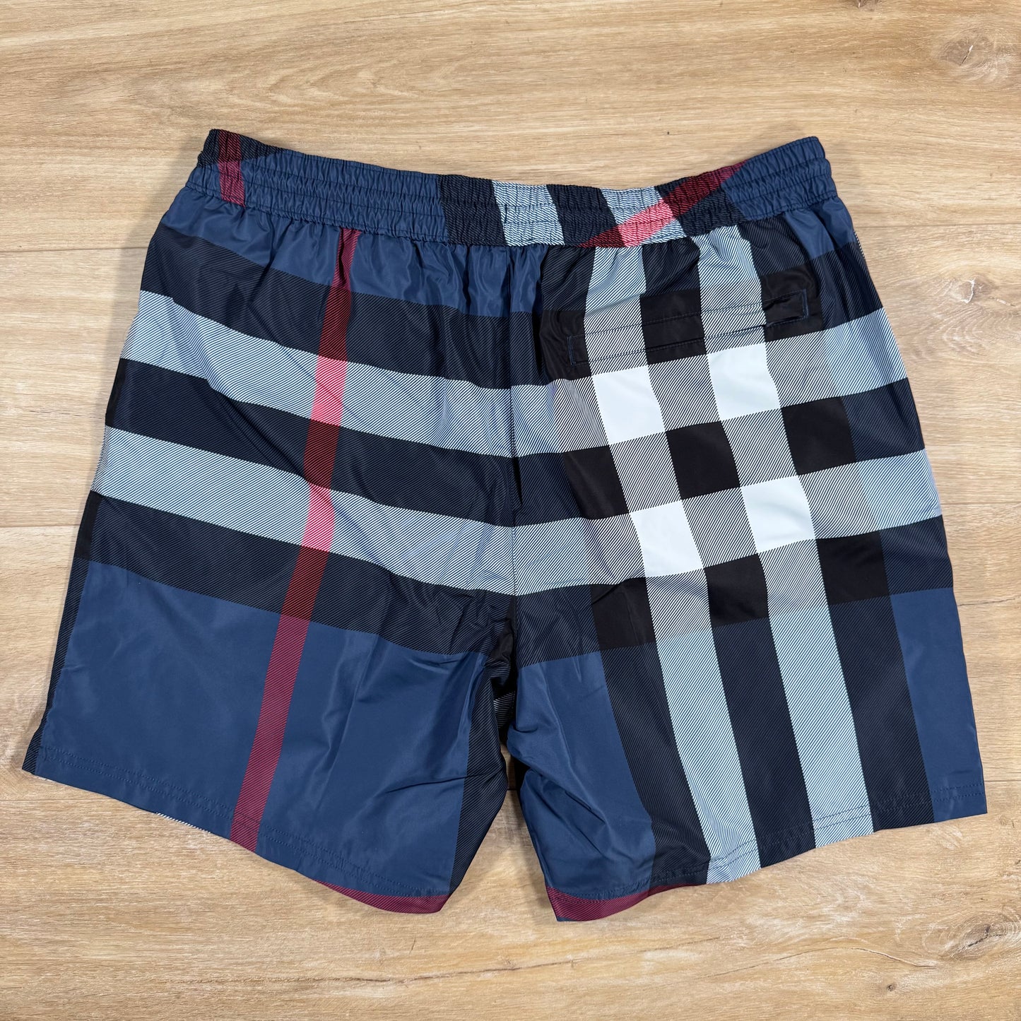 Burberry Guildes Check Swim Shorts in Carbon Blue