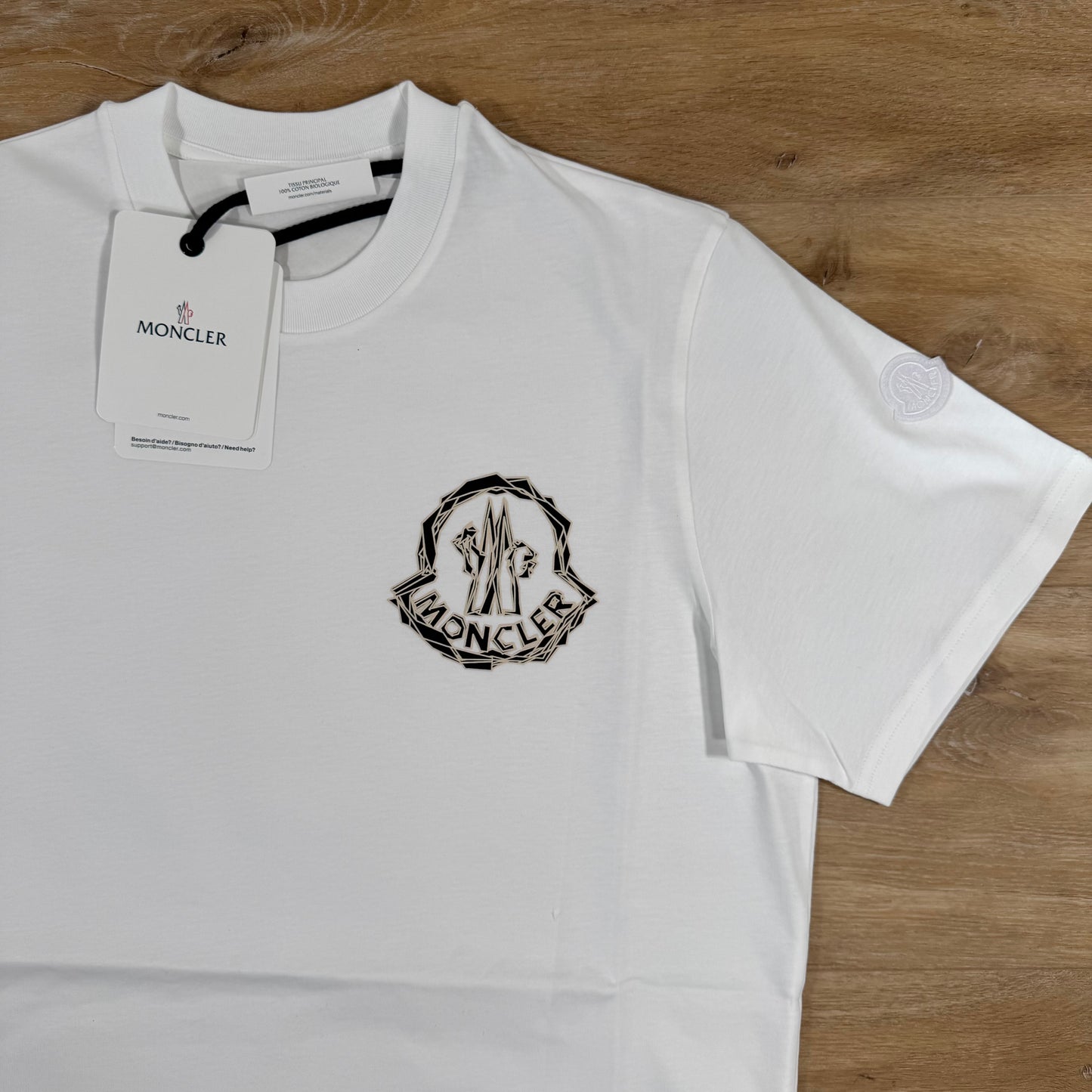 Moncler Logo Print T-Shirt in White