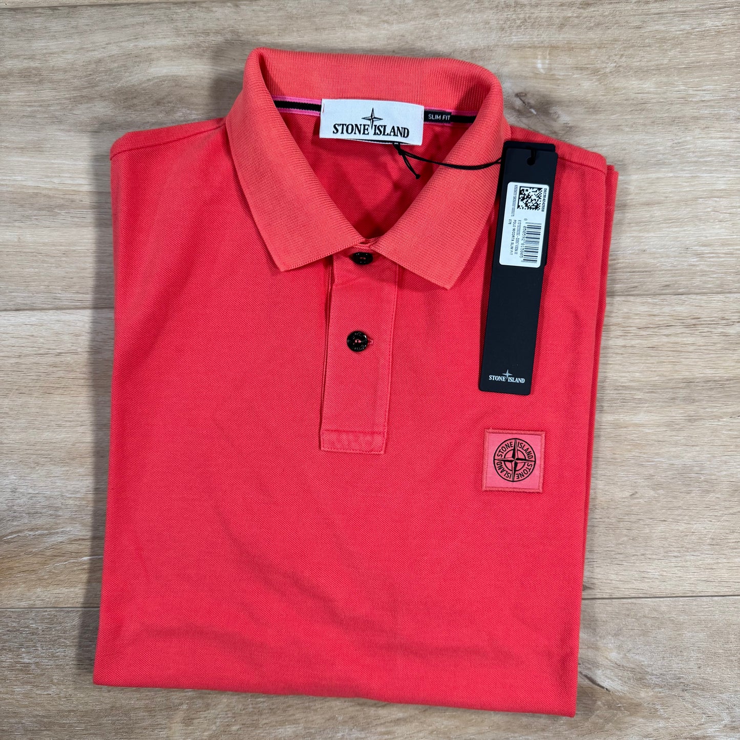 Stone Island Organic Cotton Overdye Polo Shirt in Papaya