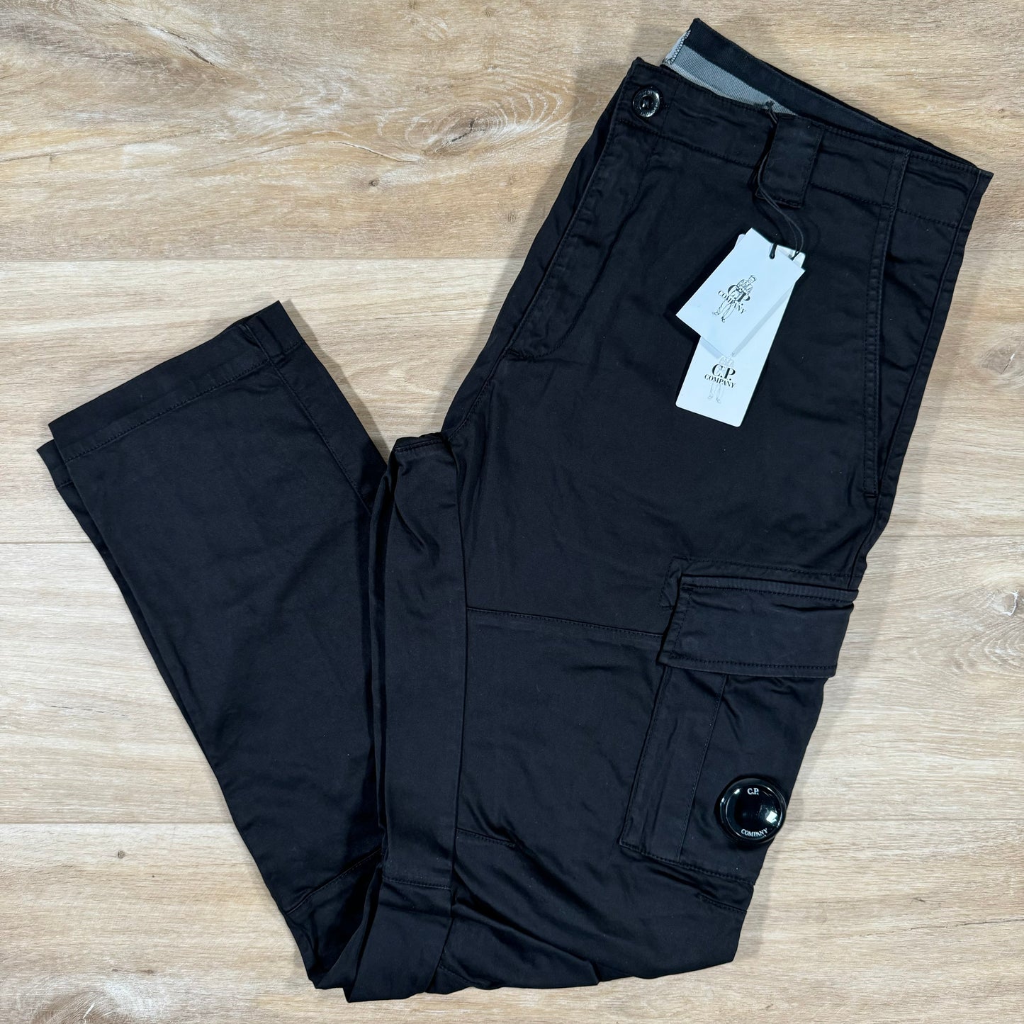 C.P. Company Stretch Cargo Trousers in Black