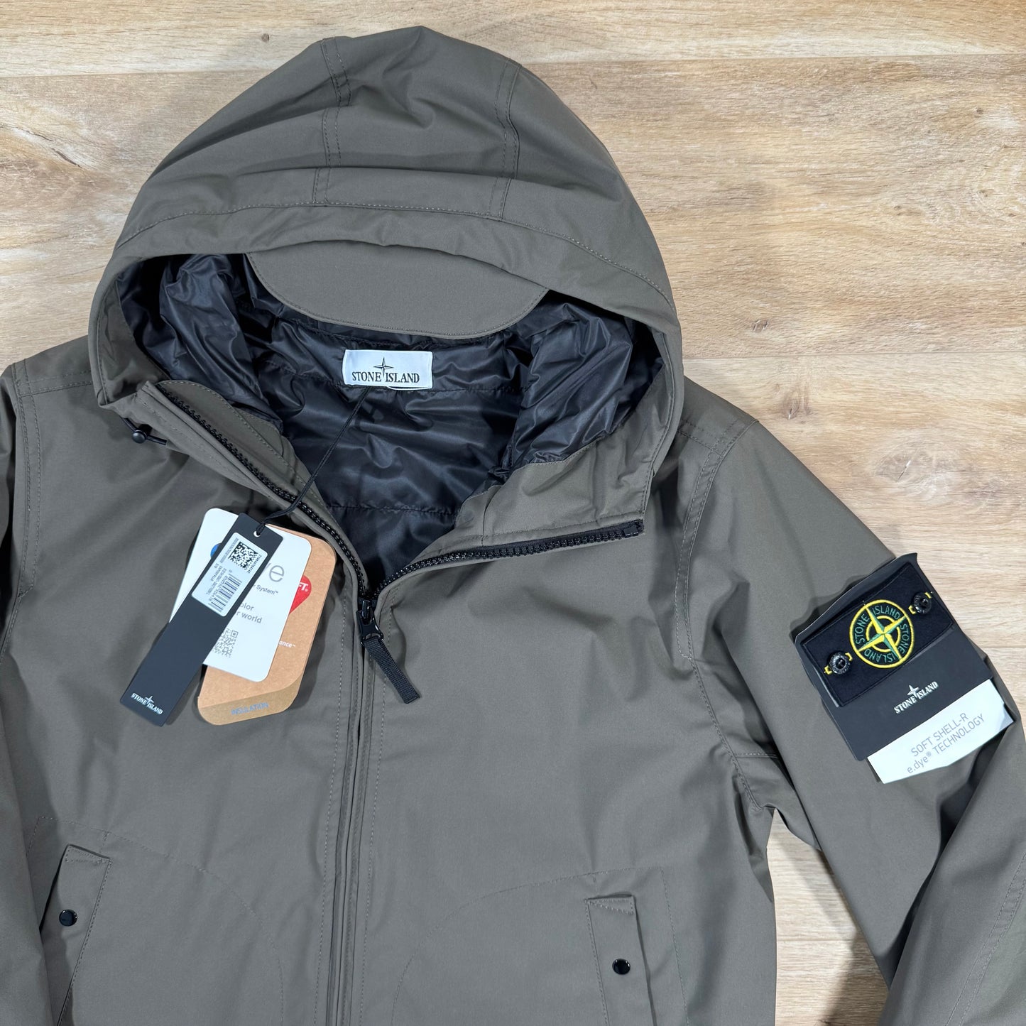 Stone Island Soft Shell-R Primaloft Insulation Jacket in Military Green