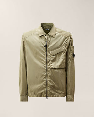 C.P. Company Chrome-R Chest Pocket Lens Overshirt in Fallen Rock - Beige