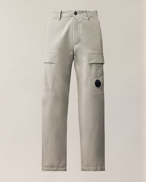 C.P. Company Stretch Sateen Lens Cargo Pants in Flint Grey