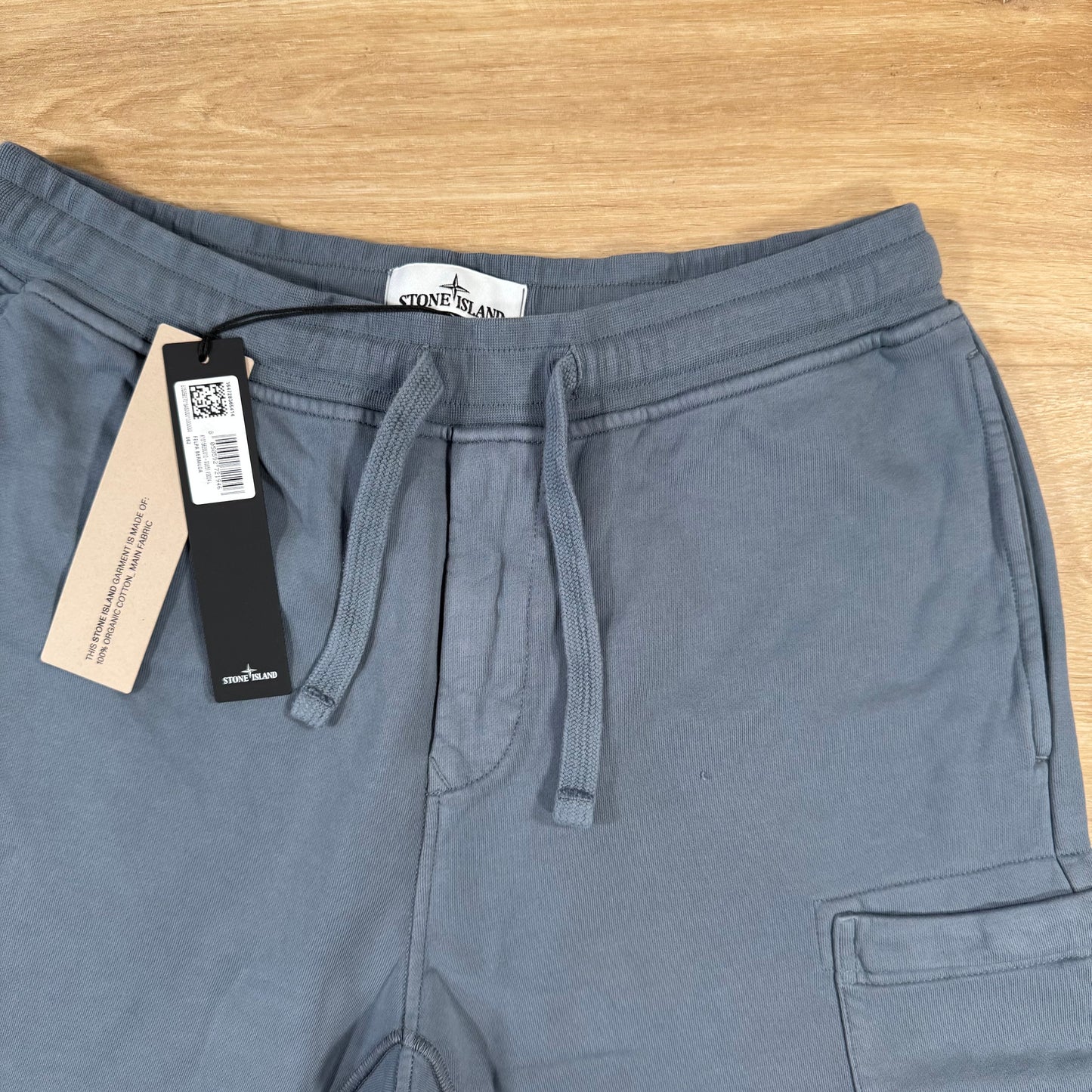 Stone Island Organic Cotton Fleece Shorts in Avio Blue