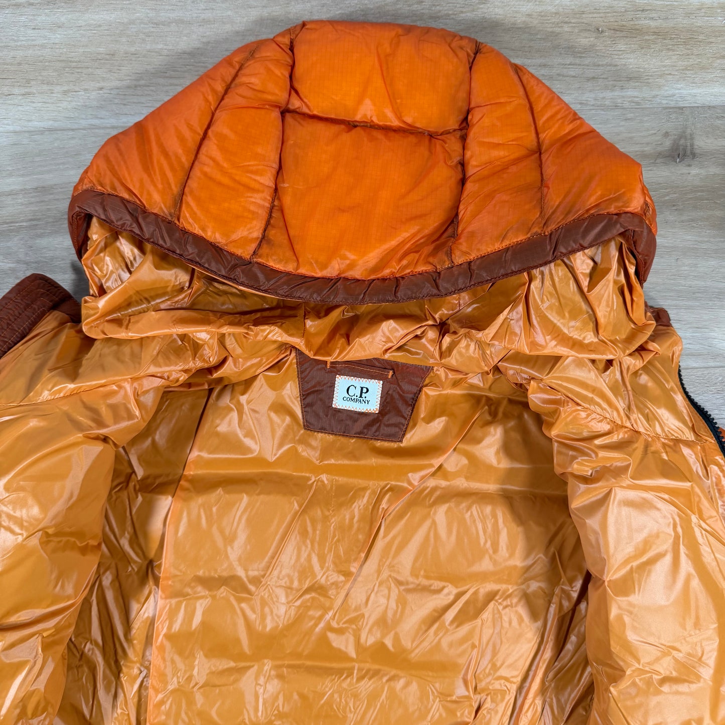 C.P. Company D.D. Shell Lens Down Jacket in Russet Orange