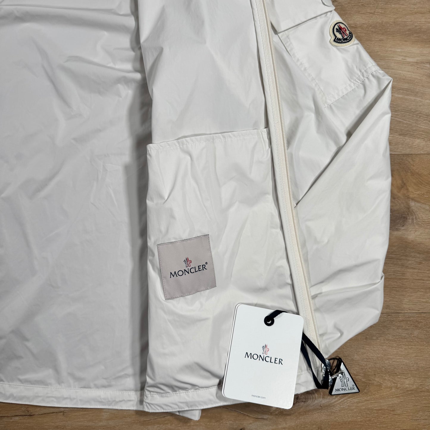 Moncler Sassiere Hooded Nylon Jacket in White