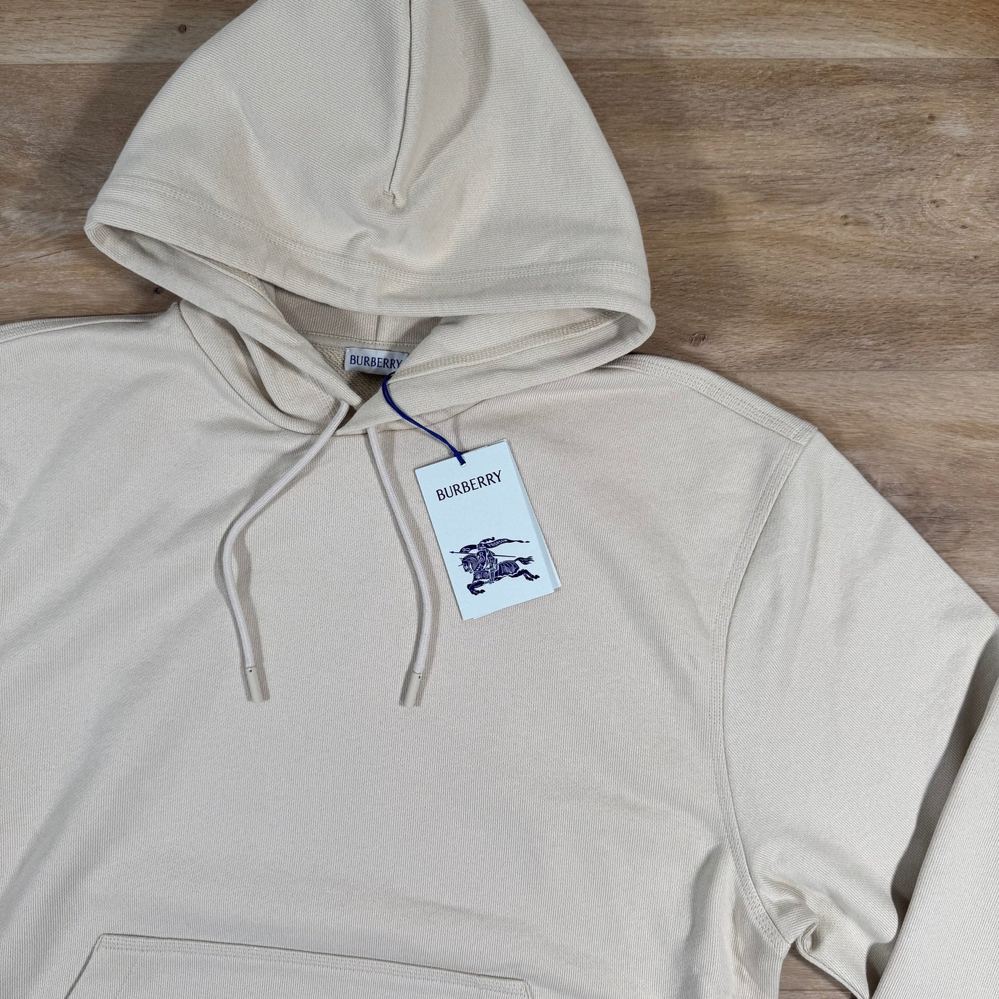 Burberry Check Label Cotton Hoodie in Nutmeg