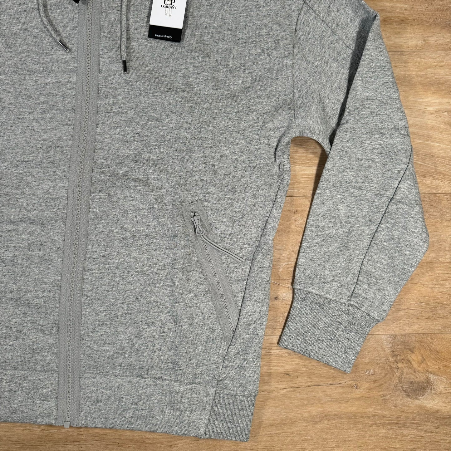 C.P. Company Diagonal Raised Zipped Goggle Hoodie in Grey