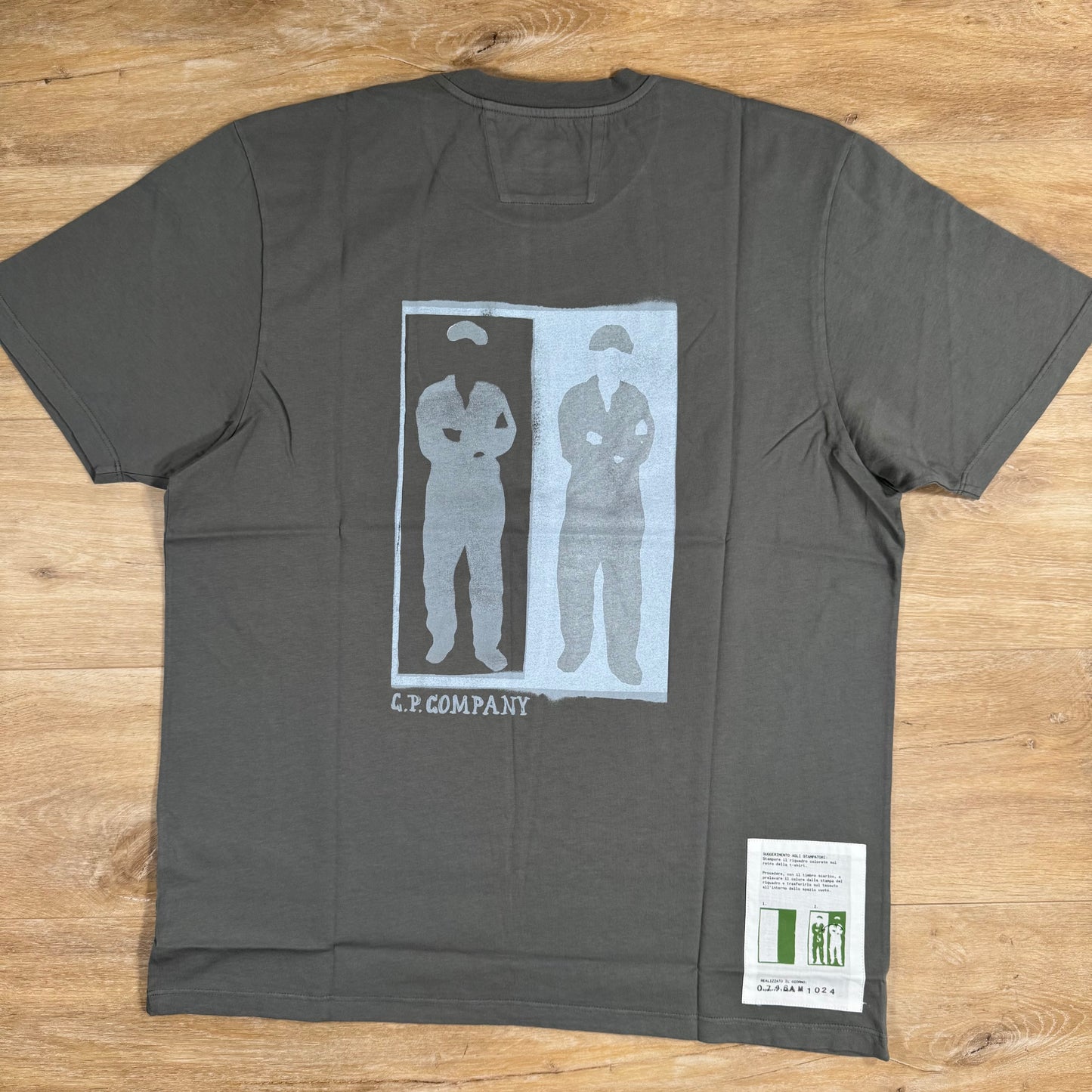 C.P. Company 24/1 Jersey Logo T-Shirt in Smoked Pearl - Grey