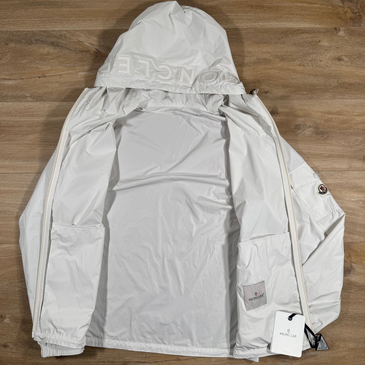 Moncler Sassiere Hooded Nylon Jacket in White