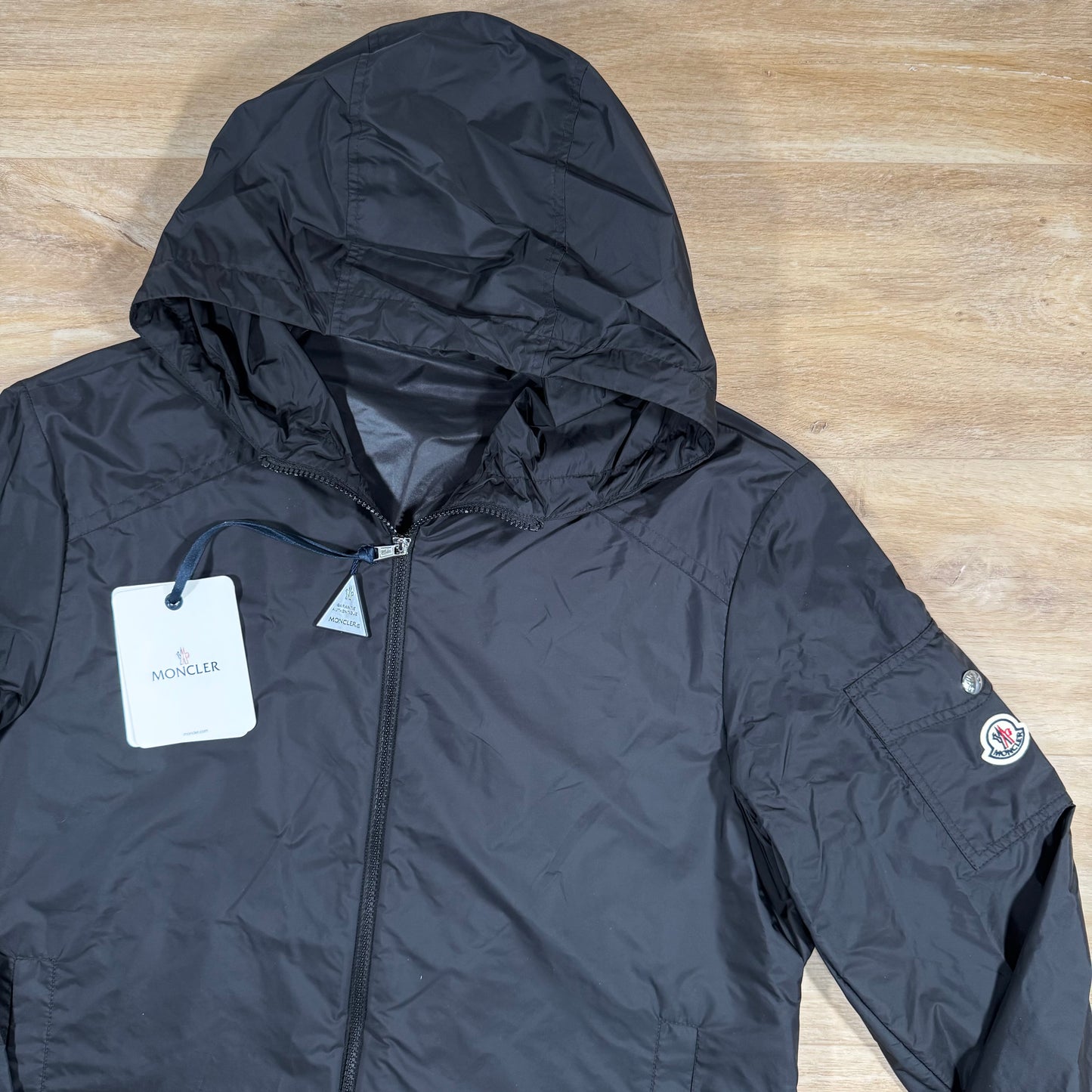 Moncler Etiache Hooded Rain Jacket in Black