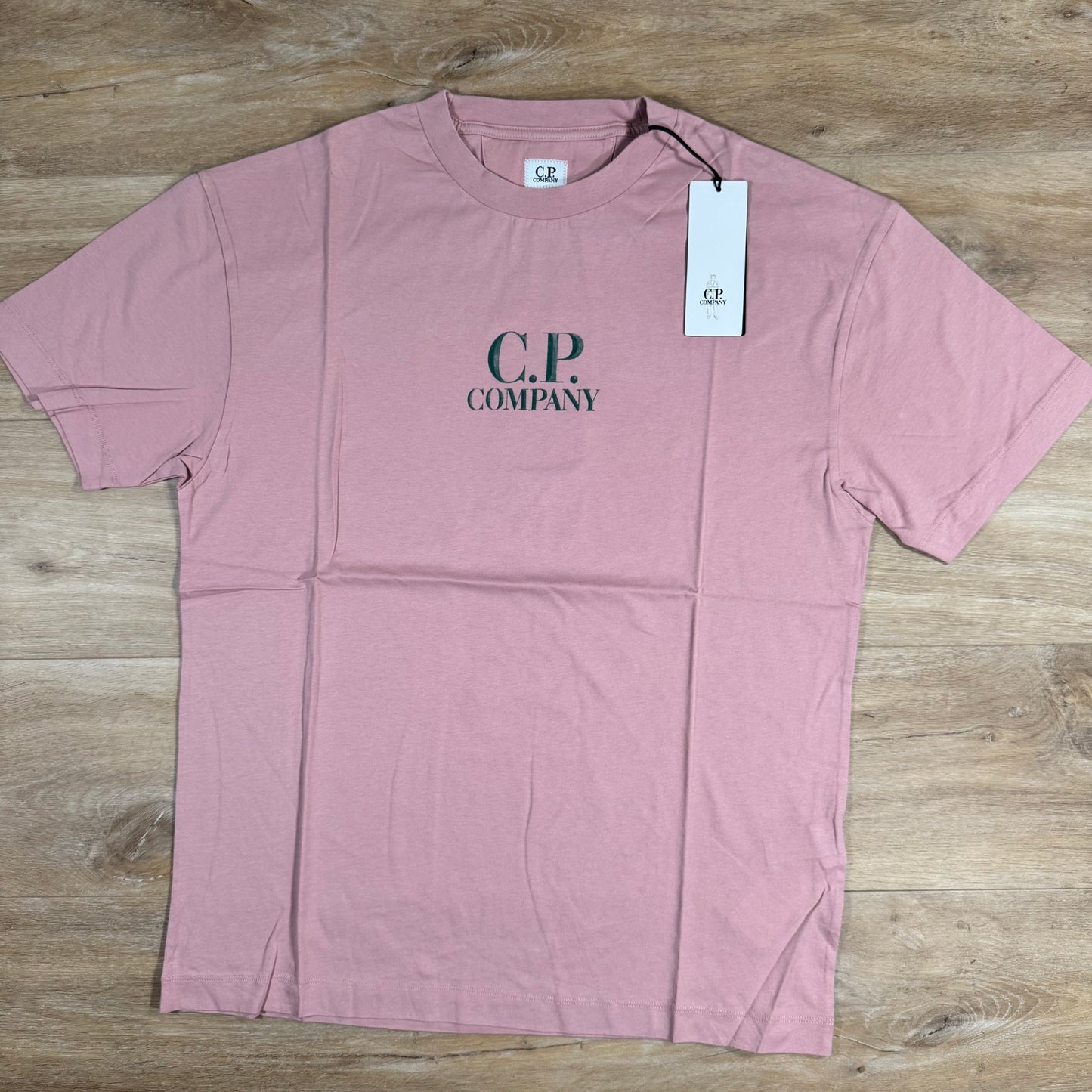 C.P. Company 30/1 Jersey Logo T-Shirt in Misty Rose - Pink