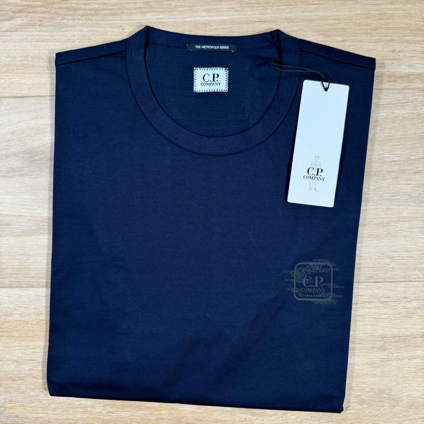 C.P. Company Metropolis Mercerized Logo T-Shirt in Navy
