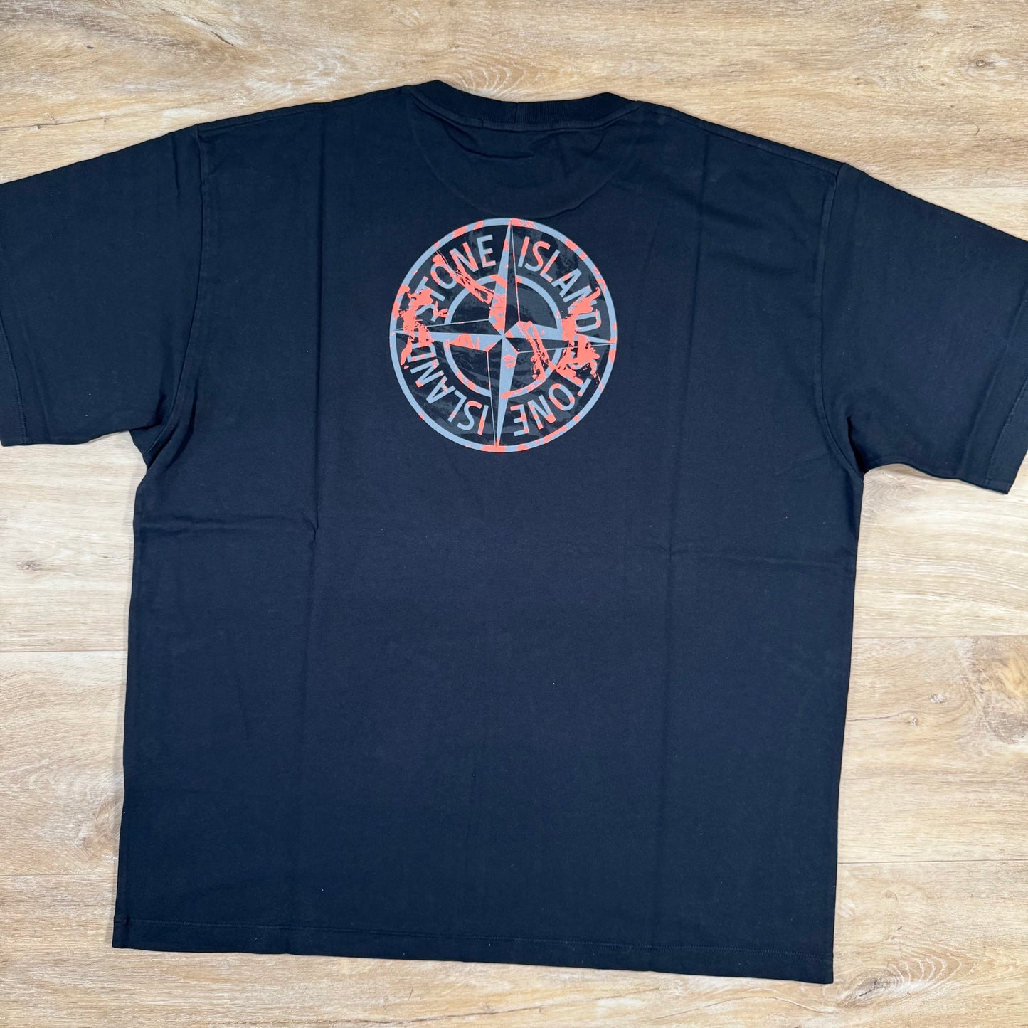 Stone Island Organic Cotton Compass Camo T-Shirt in Black