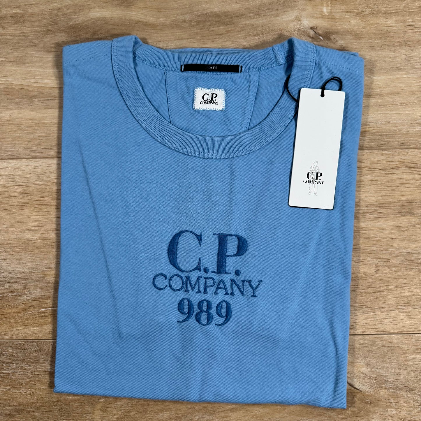 C.P. Company 20/1 Jersey Boxy Logo T-Shirt in Pacific Coast - Light Blue
