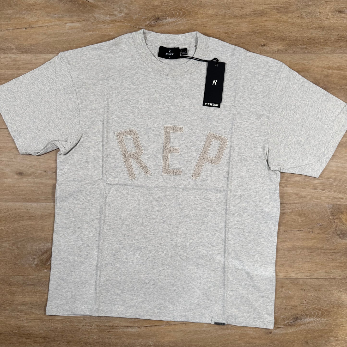 Represent Rep Applique T-Shirt in Cream Marl