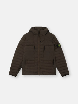 Stone Island Seamless Tunnel Nylon Down-TC Hooded Jacket in Coal Grey
