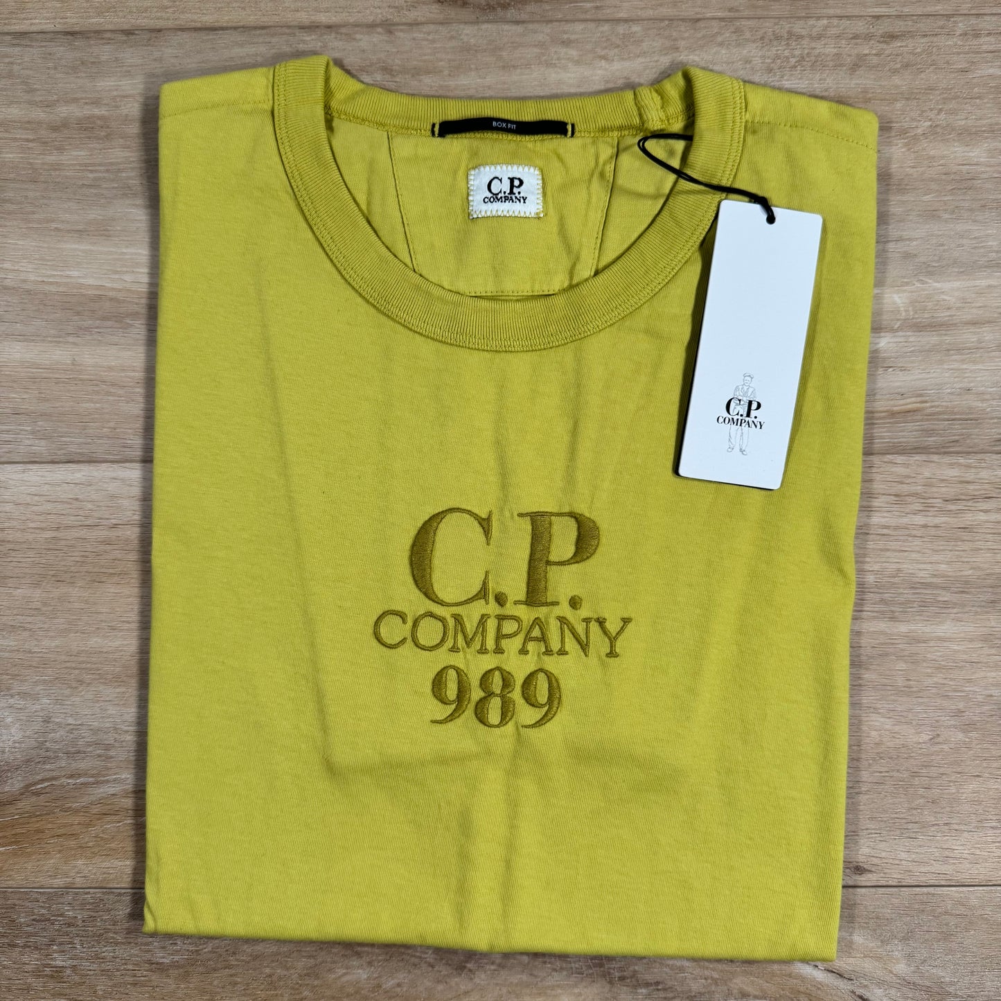 C.P. Company 20/1 Jersey Boxy Logo T-Shirt in Cress Green - Yellow