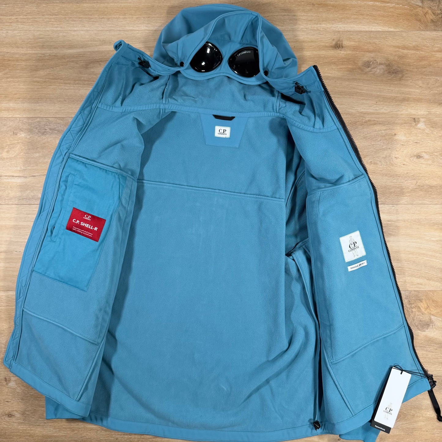 C.P. Company Shell-R Goggle Jacket in Aegean Blue