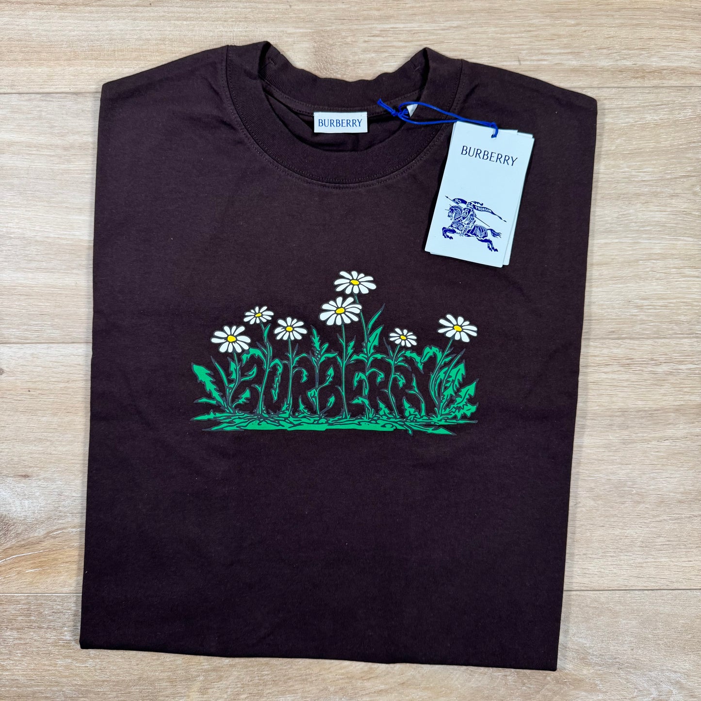 Burberry Daisy Logo Cotton T-Shirt in Peat