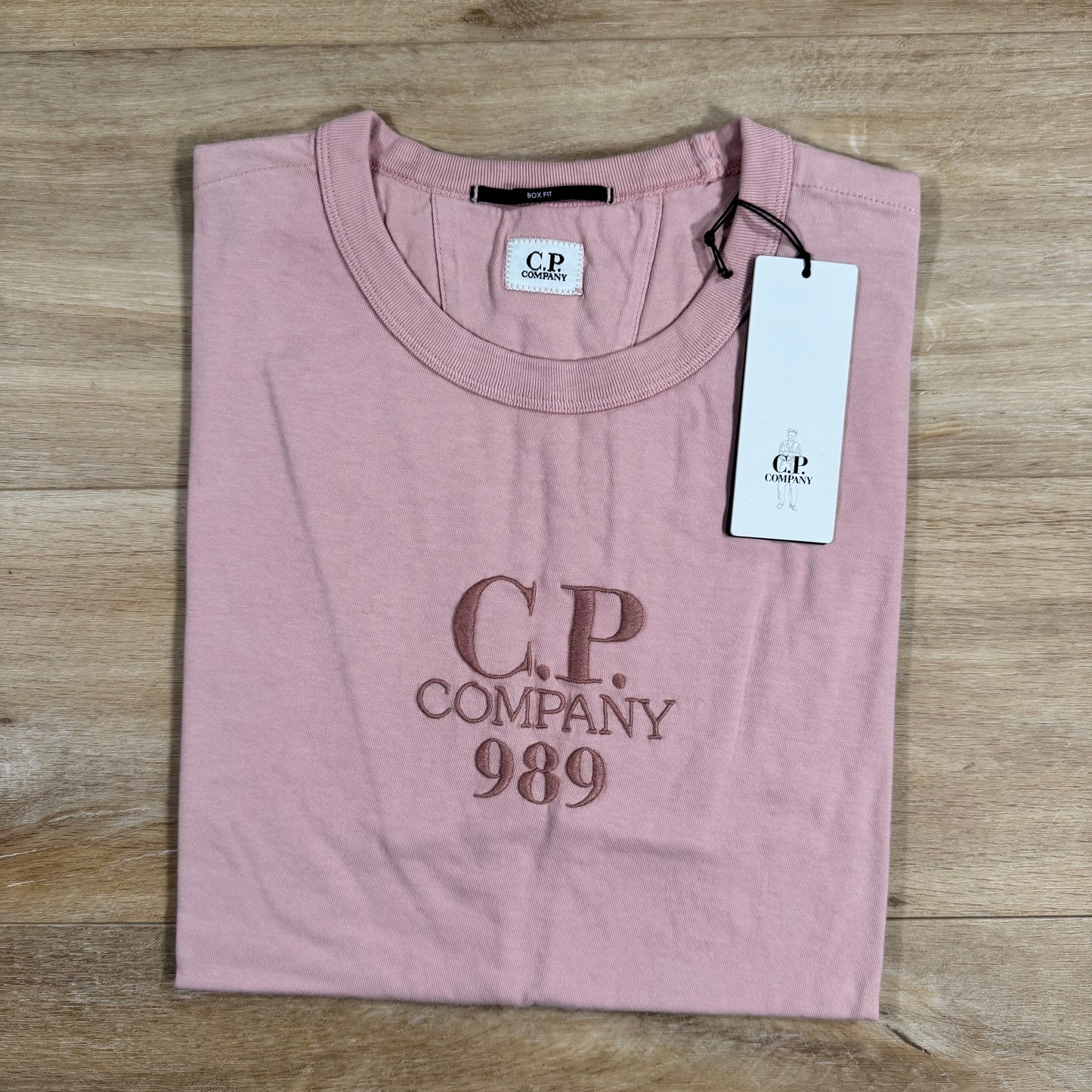 C.P. Company 20/1 Jersey Boxy Logo T-Shirt in Misty Rose - Pink