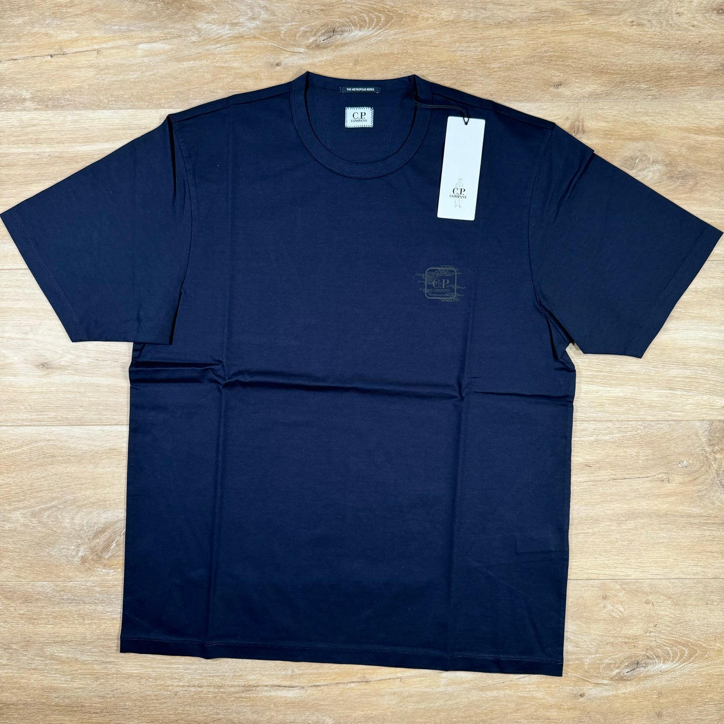 C.P. Company Metropolis Mercerized Logo T-Shirt in Navy