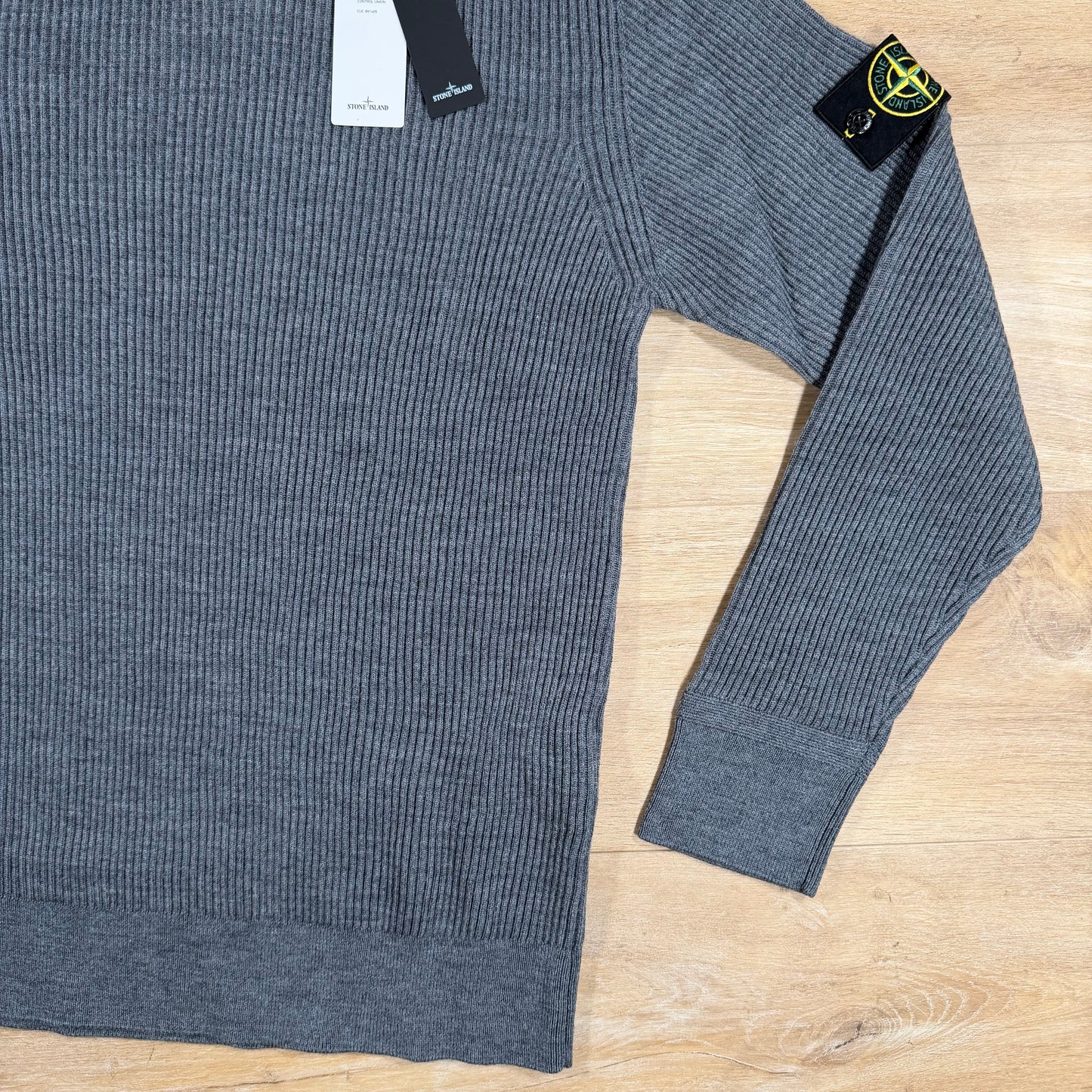 Stone Island Full Rib RWS Wool Turtleneck Jumper in Dark Grey