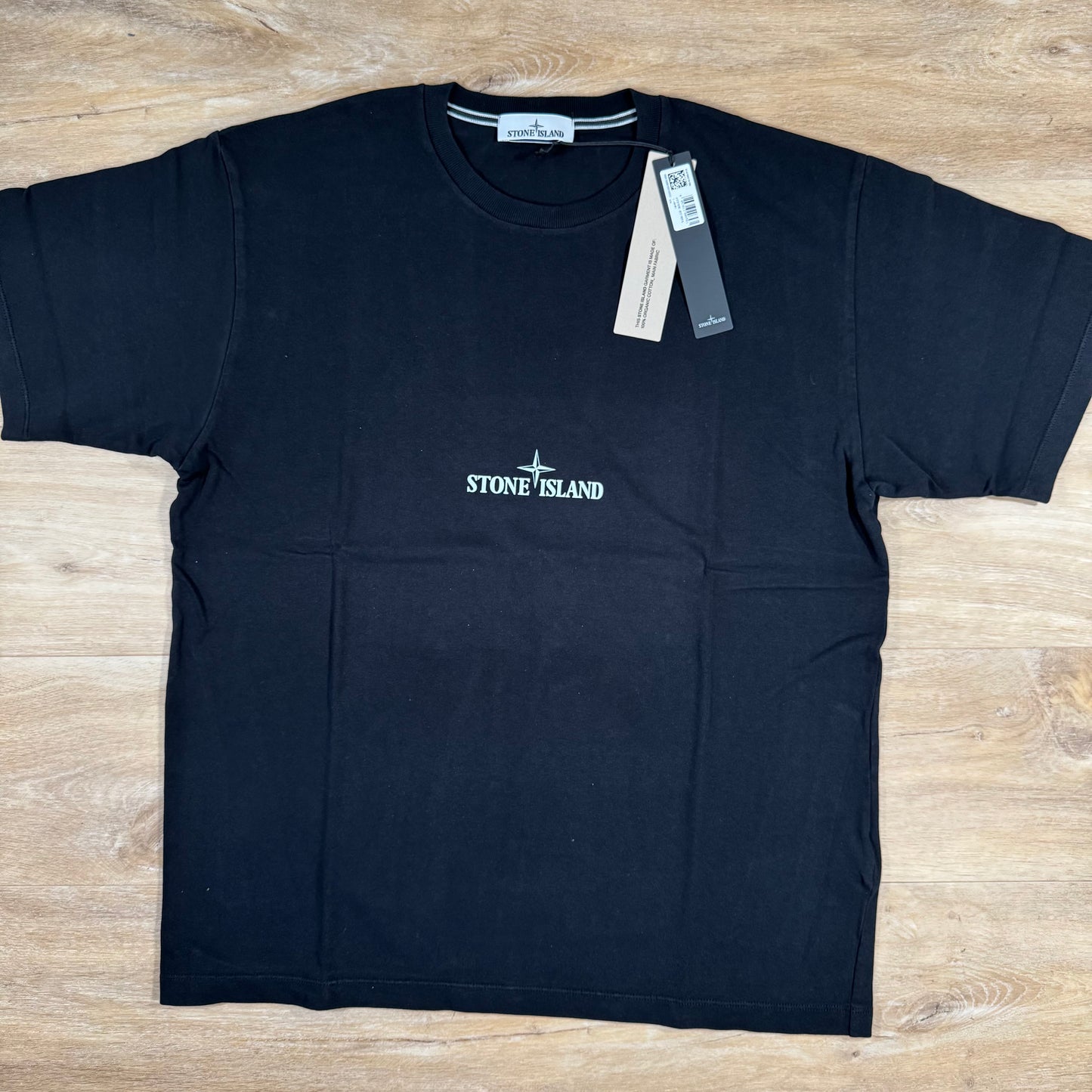 Stone Island 24/2 Organic Cotton Logo T-Shirt in Black
