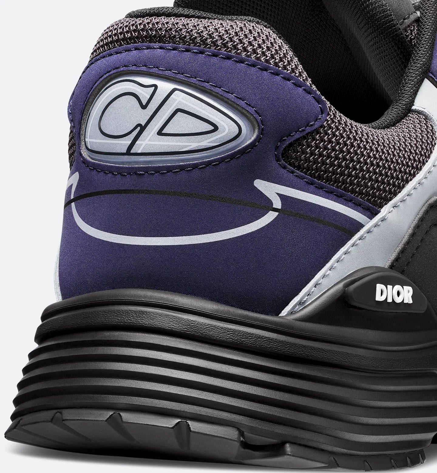 Dior B30 Sneaker in Anthracite Mesh with Black, Blue and Grey Technical Fabric