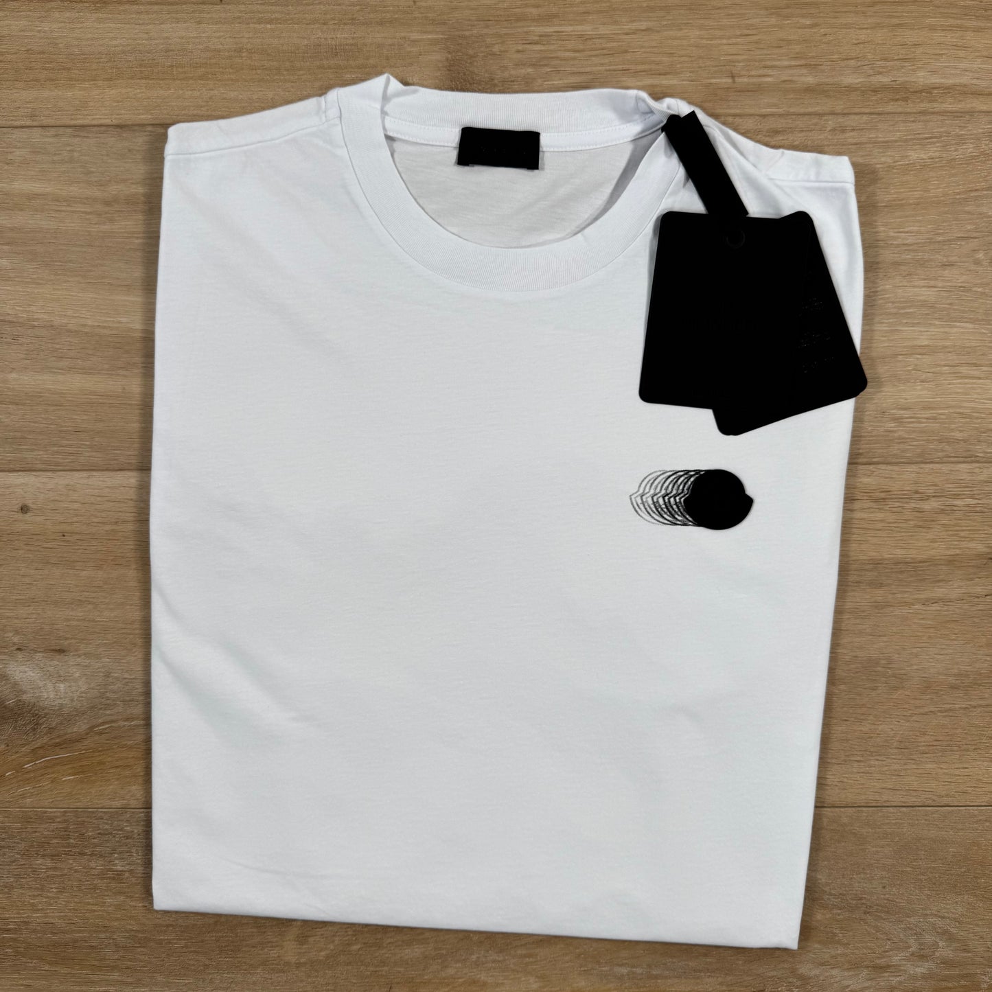 Moncler Faded Logo Motif Cotton T-Shirt in White