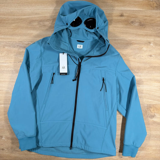 C.P. Company Shell-R Goggle Jacket in Aegean Blue