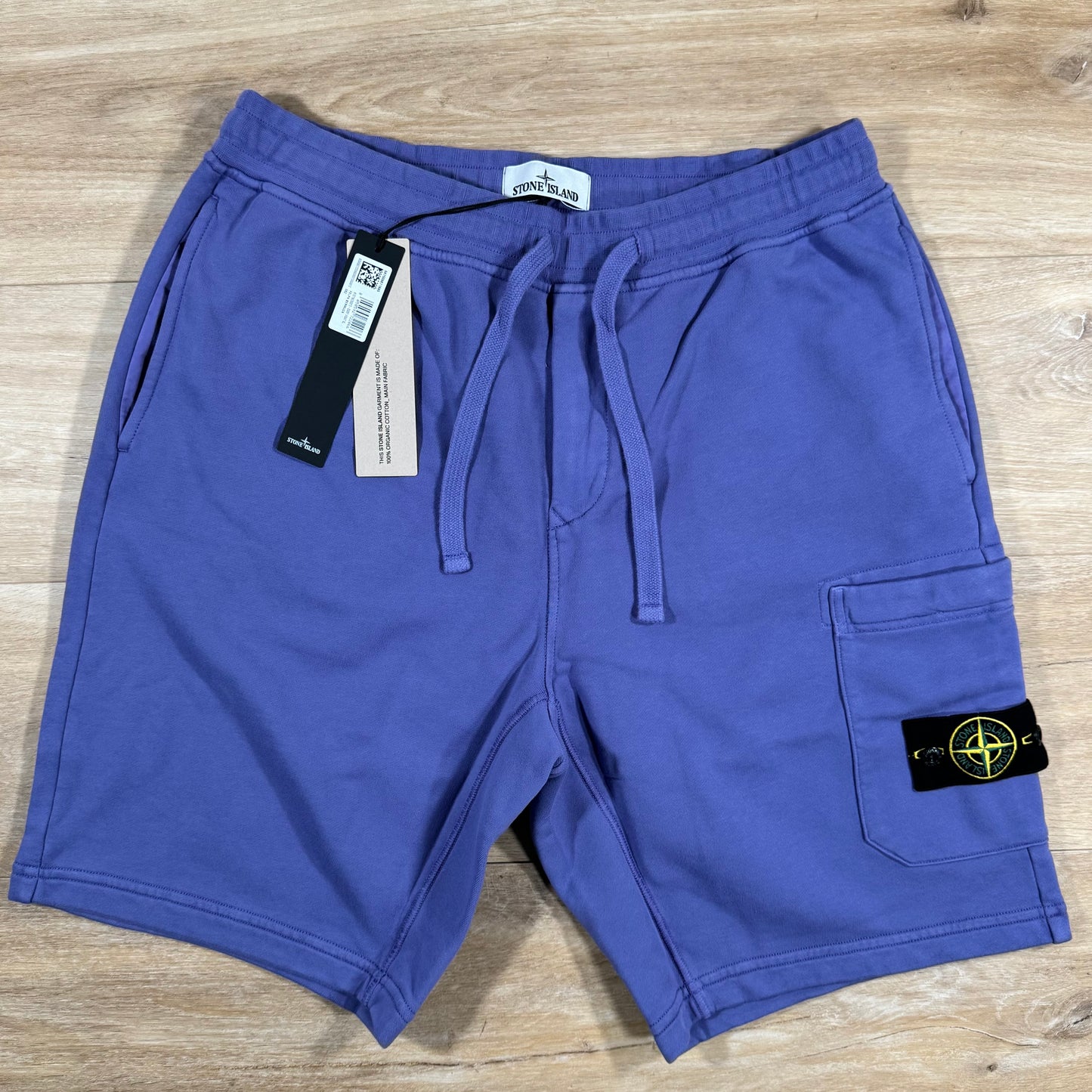 Stone Island Organic Cotton Fleece Shorts in Lavender