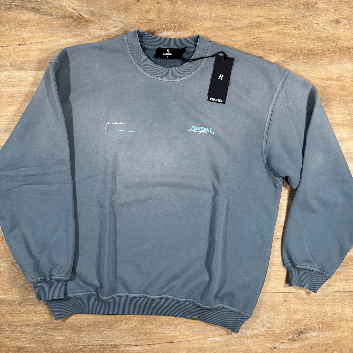 Represent Patron of the Club Sweatshirt in Washed Grey