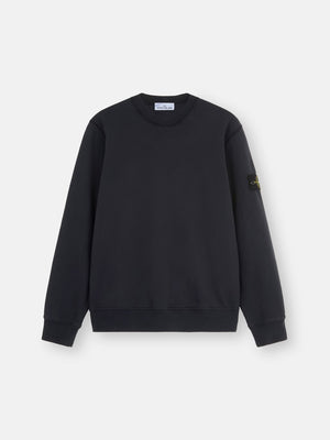 Stone Island Organic Cotton Fleece Crewneck Sweatshirt in Navy