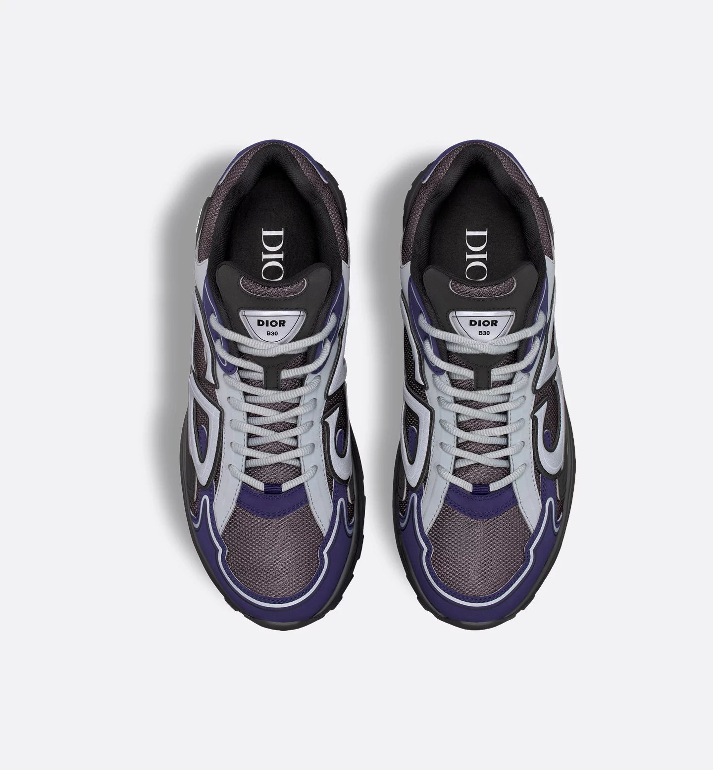 Dior B30 Sneaker in Anthracite Mesh with Black, Blue and Grey Technical Fabric