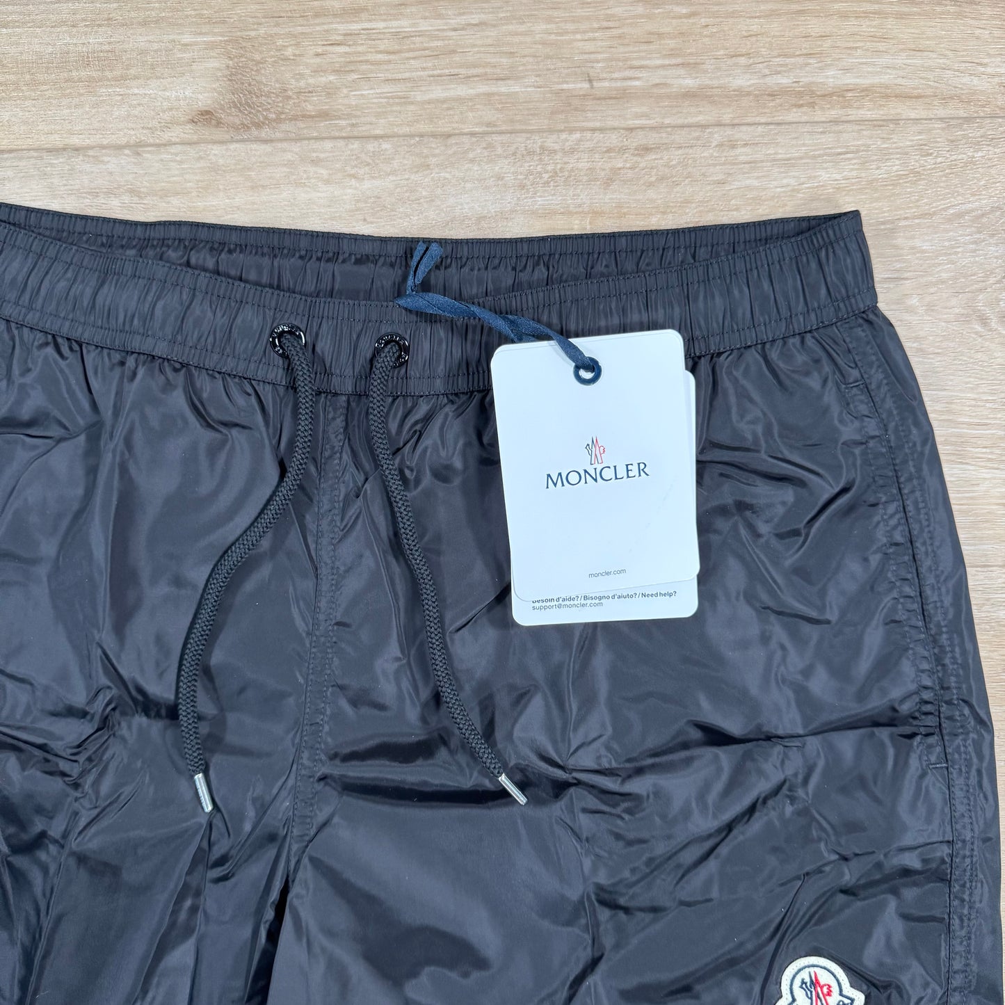 Moncler Logo Patch Swim Shorts in Black