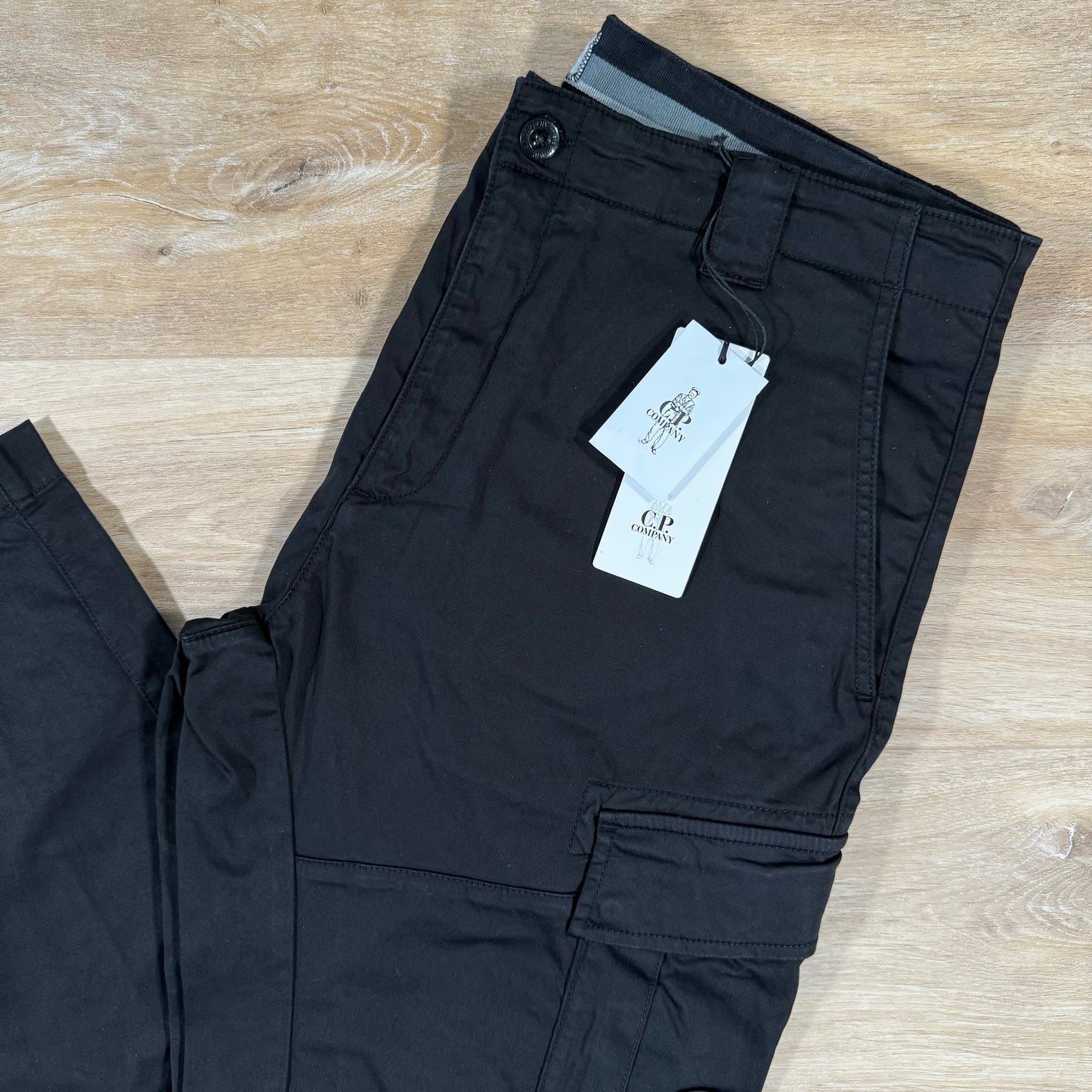 C.P. Company Stretch Cargo Trousers in Black