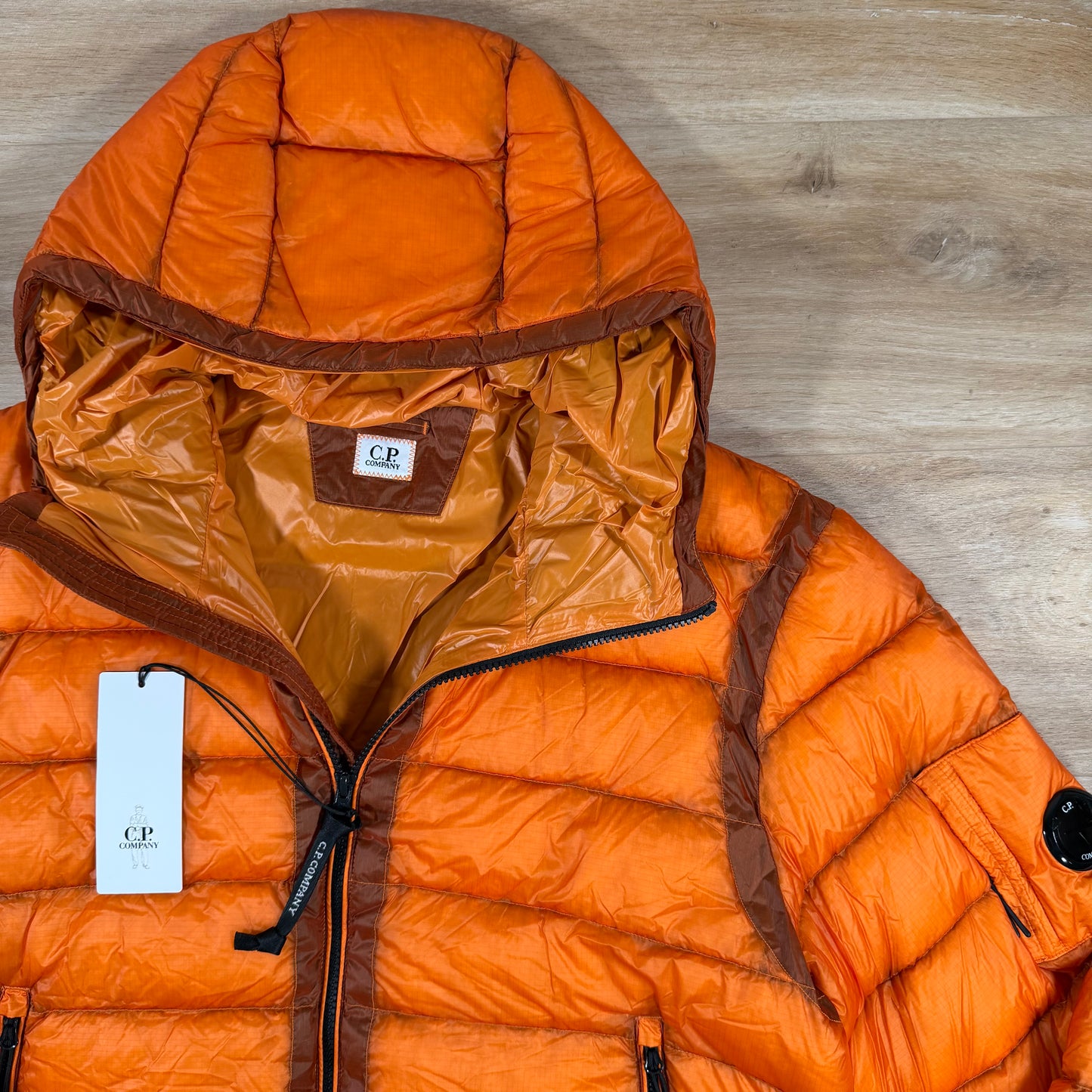 C.P. Company D.D. Shell Lens Down Jacket in Russet Orange