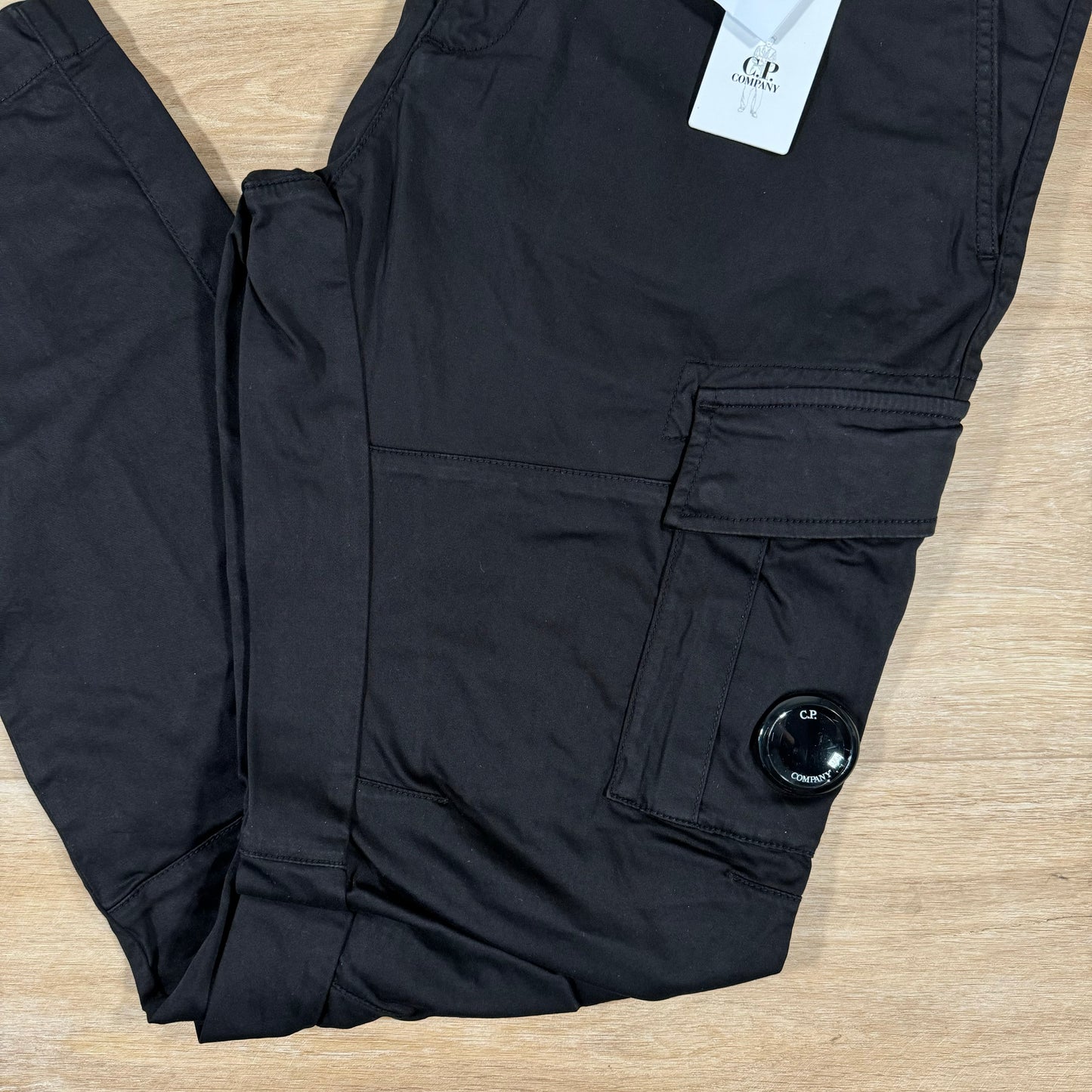 C.P. Company Stretch Cargo Trousers in Black