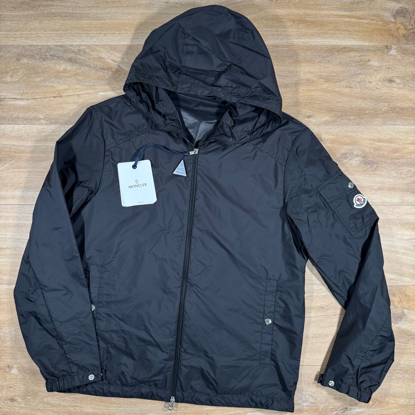 Moncler Etiache Hooded Rain Jacket in Black