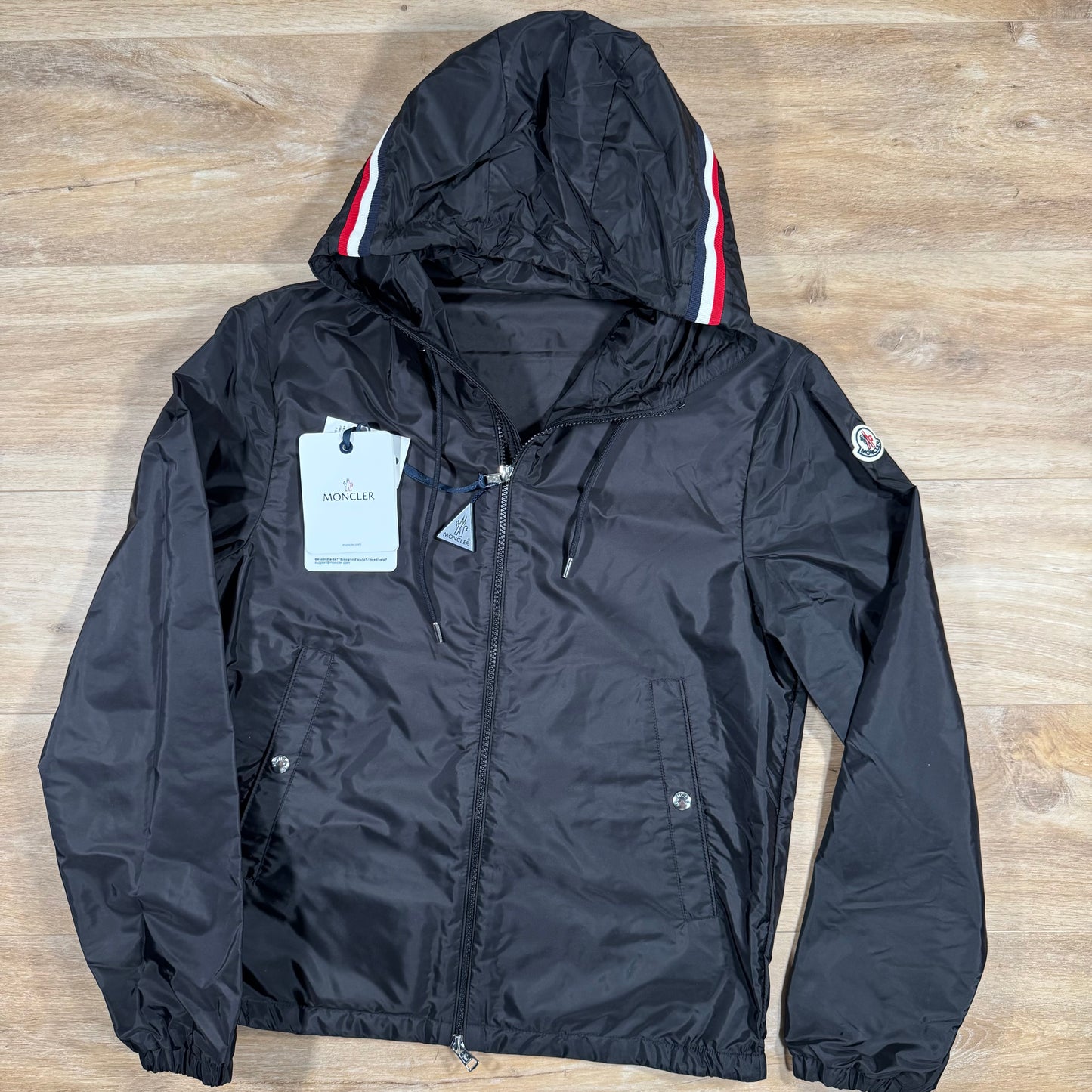 Moncler Grimpeurs Hooded Windbreaker in Black