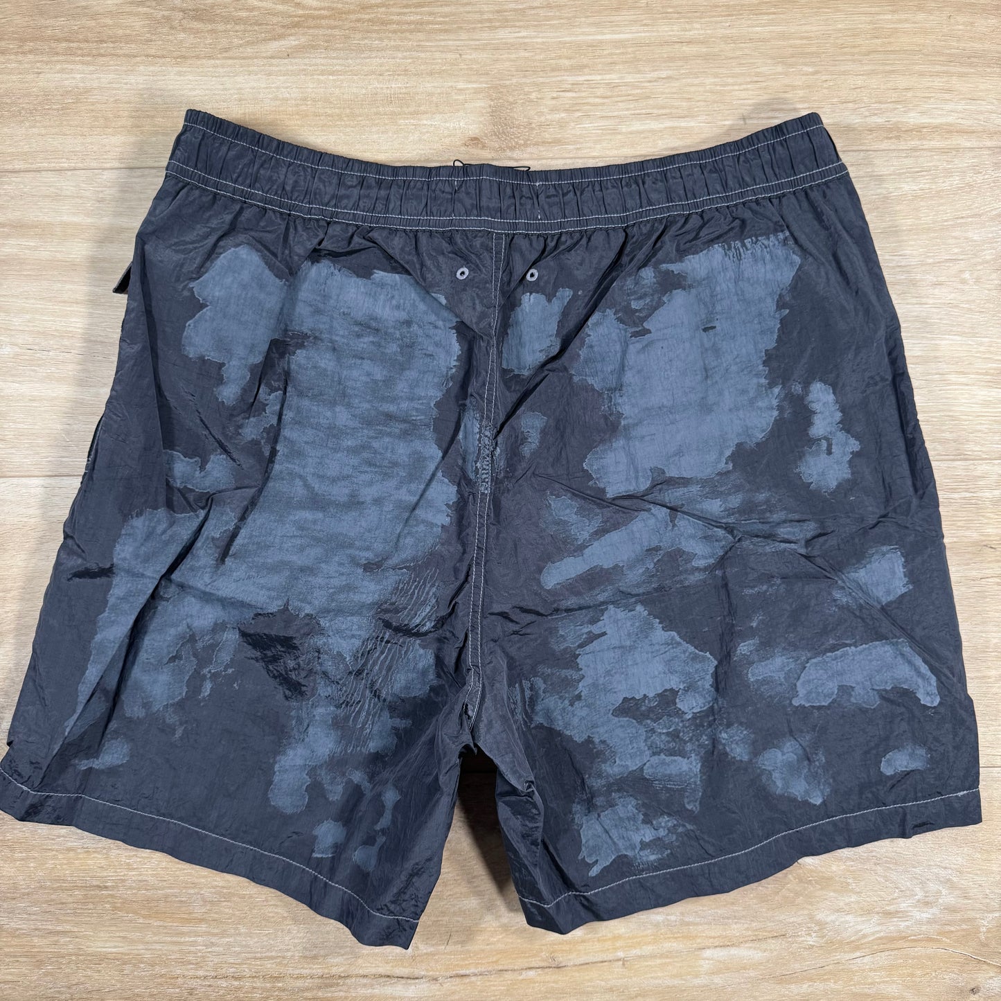 Stone Island Nylon Metal Swim Shorts in Lead Grey with Hand Printed Camo