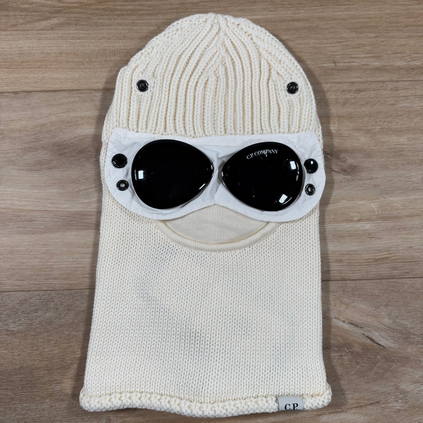 C.P. Company Merino Wool Goggle Balaclava in White