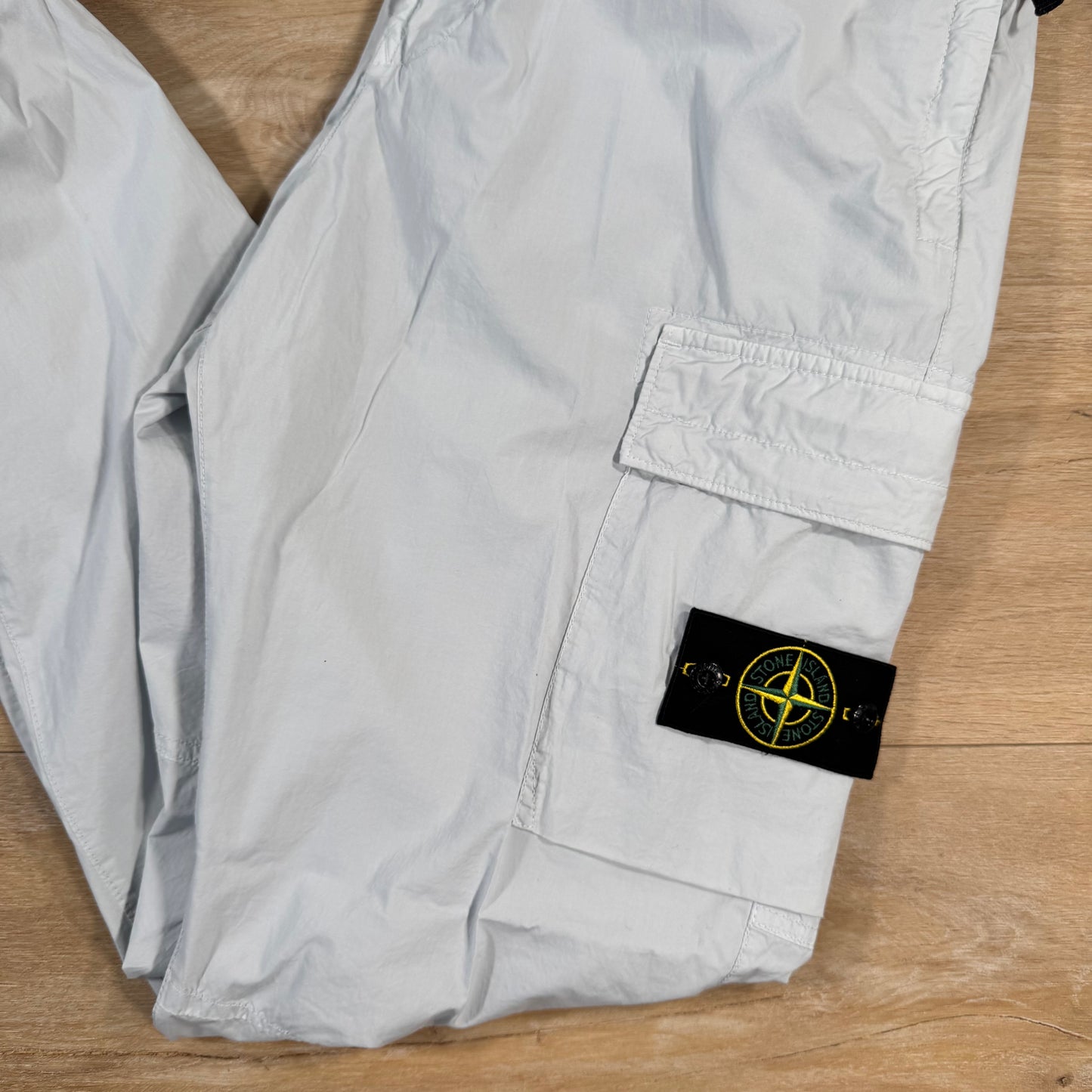 Stone Island Stretch Cotton Tela Cargo Pants in Sky Blue