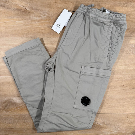 C.P. Company Stretch Sateen Regular Lens Cargo Pants in London Fog - Grey