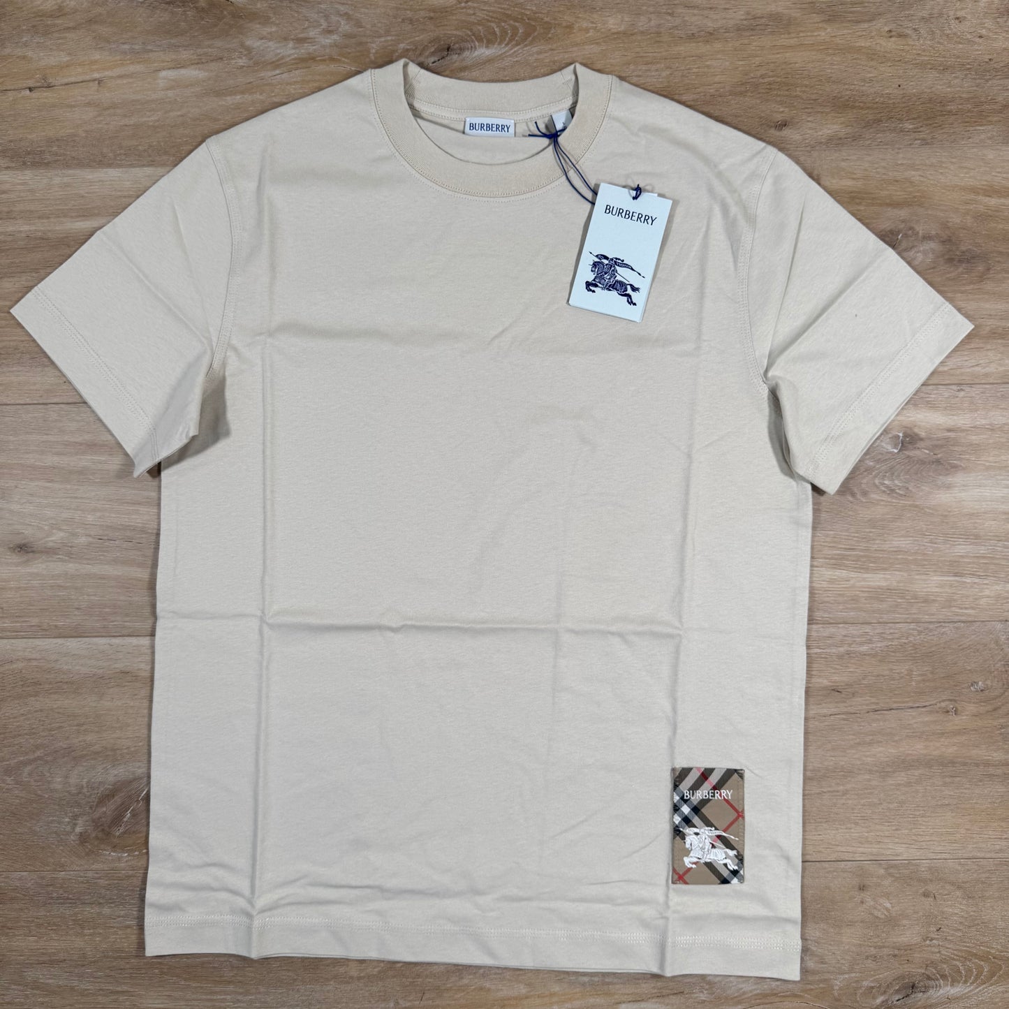 Burberry Check Label Cotton T-Shirt in Nutmeg