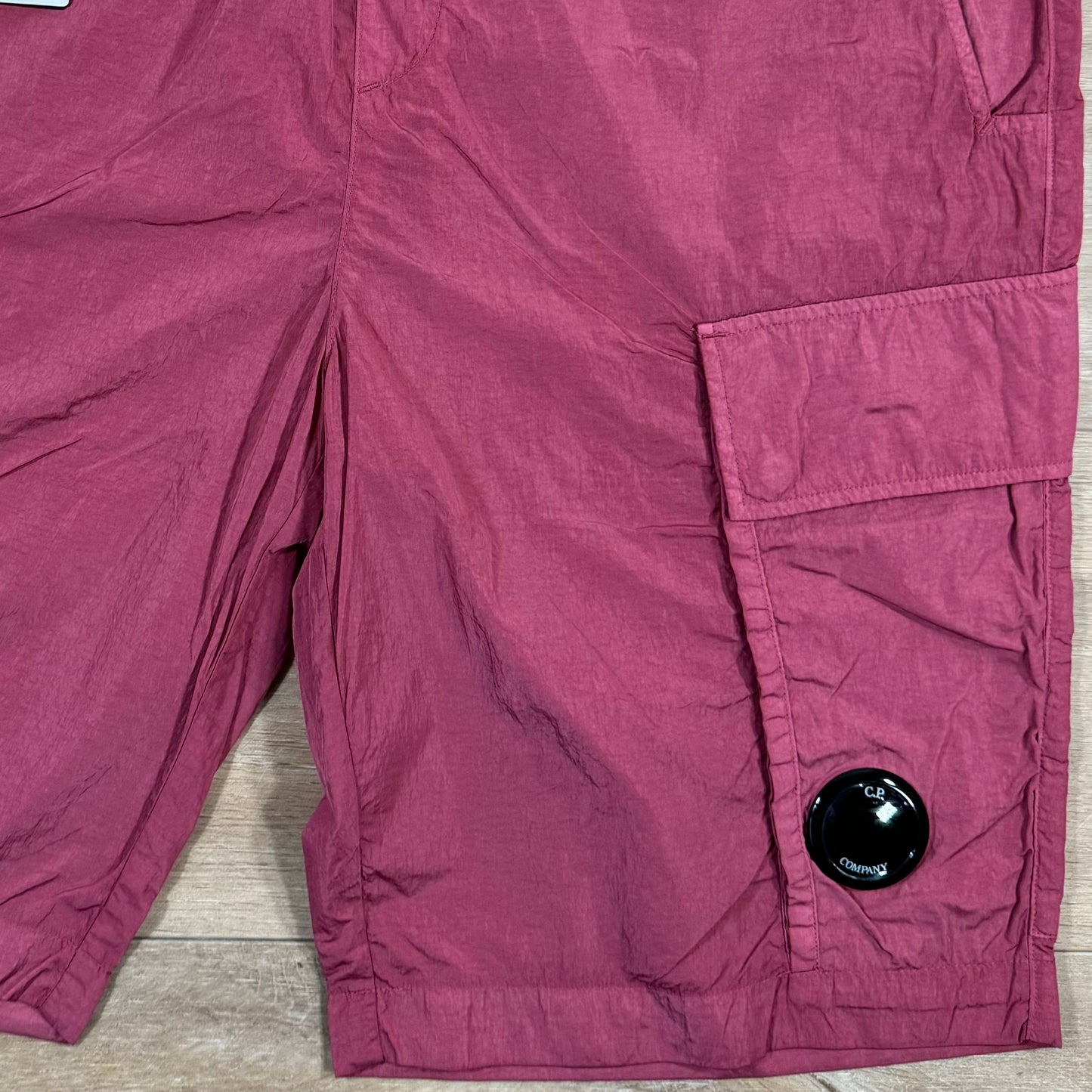 C.P. Company Chrome Cargo Bermuda Shorts in Red Bud