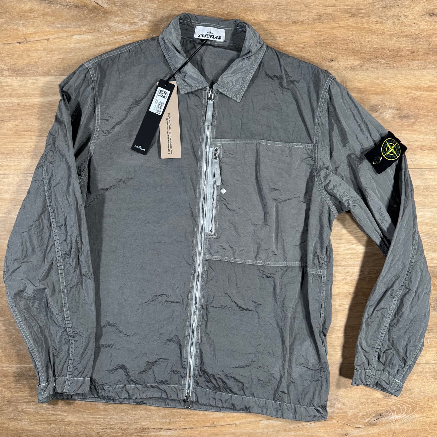 Stone Island Nylon Metal Overshirt in Pearl Grey